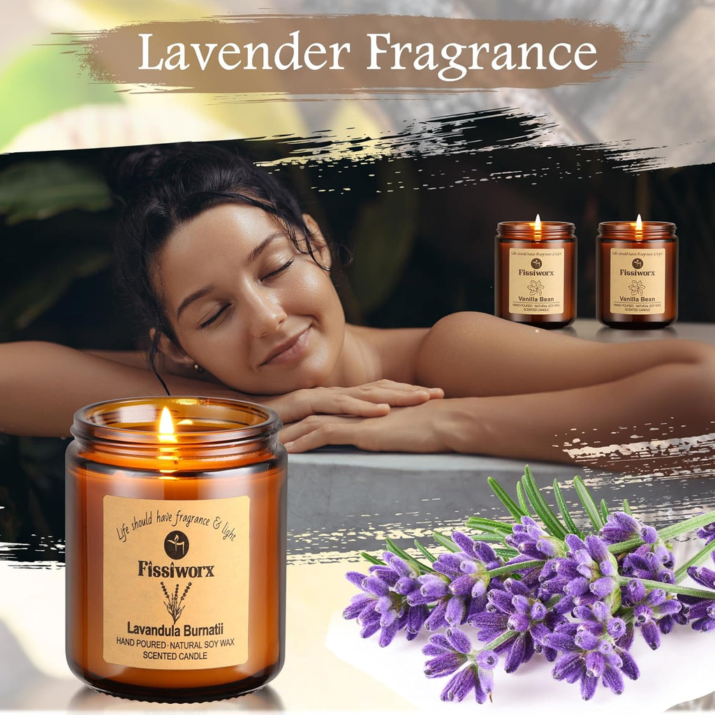 Scented Candle Set 4 Pack, Candle for Home Scented, Odor Eliminating, Stress Relief, 30oz, 220 Hours Long Lasting Soy Wax Gift Set for Women