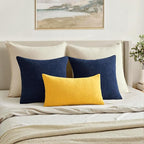 MIULEE Yellow Chenille Couch Throw Pillow Covers, 18x18 | Set of 2, Soft - Image 4