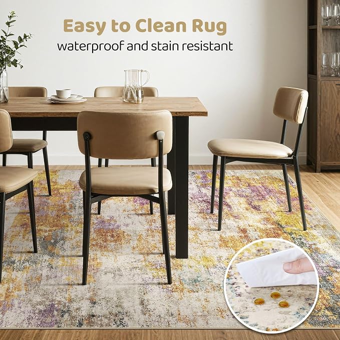 LOONGRUG 7x10 Area Rug Washable Large Neutral Modern Living Room Rugs | - Image 6