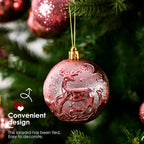 Senjie Rose Gold Shatterproof Christmas Ornaments, 32 Pcs, Plastic, Hanging, Christmas, Wedding
