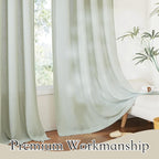 RYB HOME Sheer Curtains 102 inches, Extra Long Floor to Ceiling Curtains | Half - Image 4