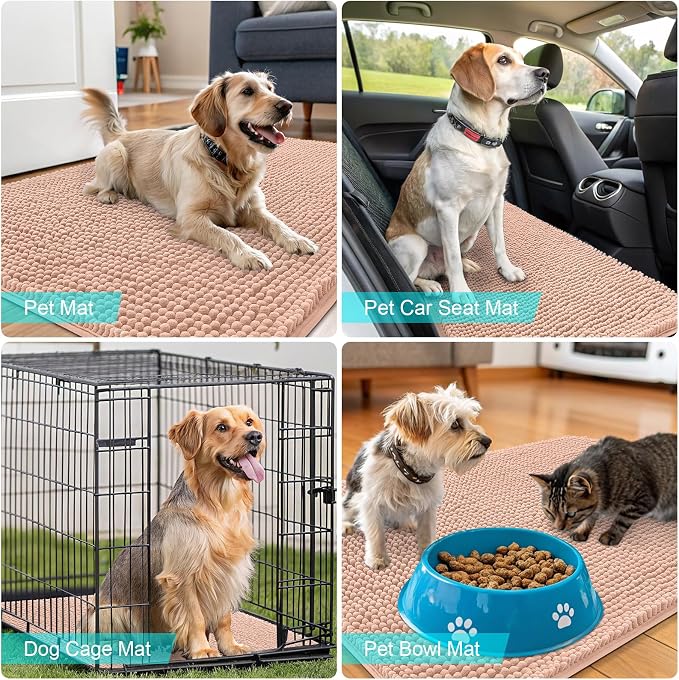 OLANLY Dog Door Mat for Muddy Paws 70x24, Super Absorbent Chenille Mud Mat | - Image 7