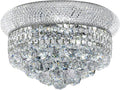 Crystal Flush Mount Chandelier Ceiling Light Fixture for Living Room Dining Room Bedroom Foyer Entryway Hallway Closet Bathroom (Chrome, 9" H x14 D)