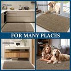 OLANLY Dog Door Mat for Muddy Paws 59x24, Super Absorbent Chenille Mud Mat | Tan - Image 8