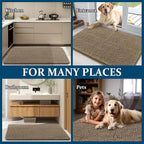 OLANLY Dog Door Mat for Muddy Paws 30x17, Super Absorbent Chenille Mud Mat | Tan - Image 8