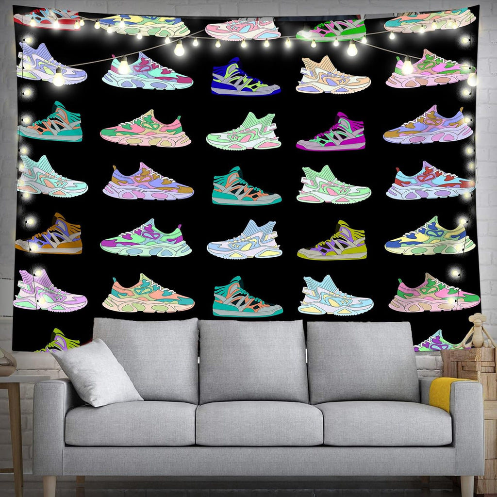 dueeia Sneaker Tapestry Wall Hanging Basketball Shoes Sports tapestries for Teen Boys Mens Bedroom Aesthetic Living Room Dorm Wall Decor (59.1"x78.7")