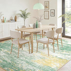 5x7 Area Rug for Living Room, Abstract Washable Non-Slip Rugs, Light Green | - Image 3