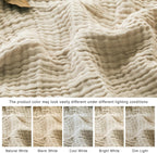 EMME Cotton Muslin Blanket Twin XL - 66"x90" Lightweight Breathable Layering Blanket Bedspread Coverlet All Season Gauze, Light Tan