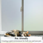 DUOFIRE Privacy Window Film Natural Frosted Glass Film Static Cling Glass Film No Glue Anti-UV Window Sticker Non Adhesive for Privacy Office Meeting Room Bathroom Living Room 45.2in. x 118in. S001