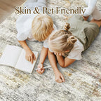 Soalmost 6x9 Area Rug for Living Room Washable Rugs Non-Slip Grey/Rust | - Image 3