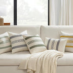 MIULEE Set of 2 Gray Boho Decorative Lumbar Pillow Covers 12x20 Inch | - Image 2