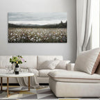 HGUAOA Vintage Framed Floral Landscape Wall Art for Living Room - Large Nature Artwork Above Bed Wall Decor - Farmhouse Mountain Pictures for Bedroom Wall Decor 20×40IN