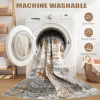 DMOYEST Washable Runner Rug for Hallway: 2x6 Neutral Modern Abstract Low Pile - Image 8