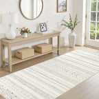 cotiled Hallway 3x10 Runner Rugs Washable Boho Rug Brown Cream | Solve Modern - Image 3