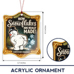 Funny Snowman Christmas Ornament – How Snowflakes Are Really Made – Hilarious Holiday Gag Gift for Adults, White Elephant Exchange, Office Party, Stocking Stuffer