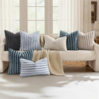 decorUhome Fall Faux Fur Throw Pillow Covers 18x18 Set of 2 Grey White | - Image 5