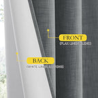 NICETOWN Vintage Open Linen Weave Flax Thermal Curtains, Dove Grey, 100% - Image 5