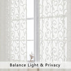 Furman Ivory Sheer Curtains 45 Inch Length 2 Panels Set - Image 3