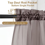 Chyhomenyc Chocolate Brown Sheer Curtains 30 inch Length 2 Panels, Light - Image 3