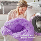 OLANLY Purple Round Rugs for Bedroom - Image 2