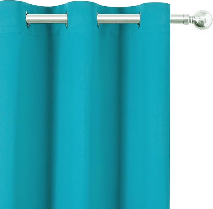 Teal Blackout Curtains 34 x 84 Inch Length/Set of 2 Curtain Panels/Thermal - Image 7