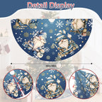 Blue Gnomes Christmas Tree Skirt Gnomes Snowflaks Christmas Decorations House Decor Winter Holiday Party Xmas Tree Skirt 36 inches