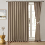 80 Inch Wide Black Pinch Pleated Curtains 80 x 108, Thermal Insulated Noise by KEQIAOSUOCAI