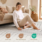 cotiled Boho 8x10 Area Rugs for Living Room: Large Moroccan Washable Rug | - Image 4