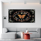 Canvas Abstract Wall Art Boho Wall art Decor Canvas Art Wall Decor Pictures for Living Room Vintage Butterfly Wall Art Decorations Moon Flower Artwork for Walls Home Office Wall Decor 20" X 40"