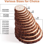 Fuyit Natural Wood Slices, 30 Pcs 3.5-4 Inch Unfinished Predrilled Wooden Circles Tree Slice with Hole & Barks for DIY Arts Craft Christmas Ornaments