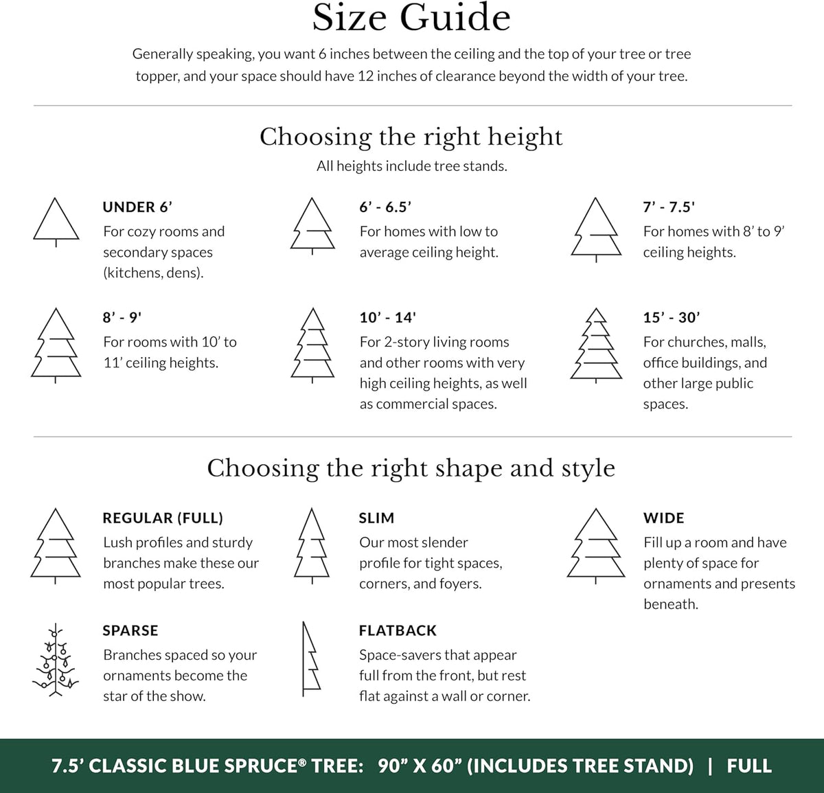 Balsam Hill 7.5 ft Unlit Classic Blue Spruce - Artificial Christmas Tree with 2,960+ Tips, Premium Stand, Storage Bag & Easy Assembly for Indoor Holiday Decorating