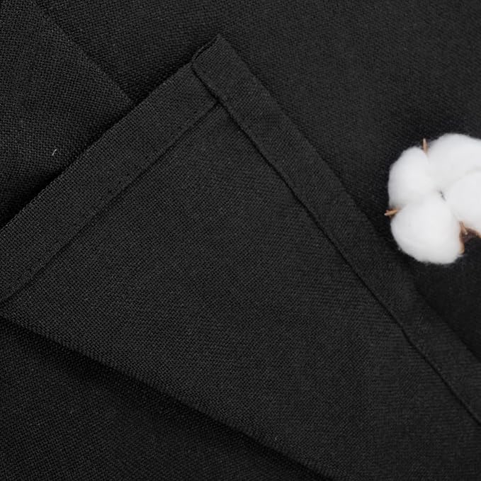YoungsTex Black Linen Semi Sheer Curtains 54 Inch Length - Image 9