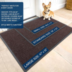 OLANLY 2-Pack Front Door Mats 71x47, Waterproof Heavy-Duty Doormats | Tan - Image 2