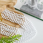 50PCS Bead Necklace, White Mardi Gras Bead Necklace Stuff Party Favors, 33" Mardi Gras Beads Necklaces, Festival Parade Throw Accessories for Wedding Birthday Celebrations Decorations