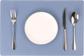 Jovono Set of 8 Faux Leather Placemats, PU Table Mats, Waterproof, Stain Resistant, Heat Resistant, Easy to Clean for Kitchen Dining Table,Conference Table, C Light Bule