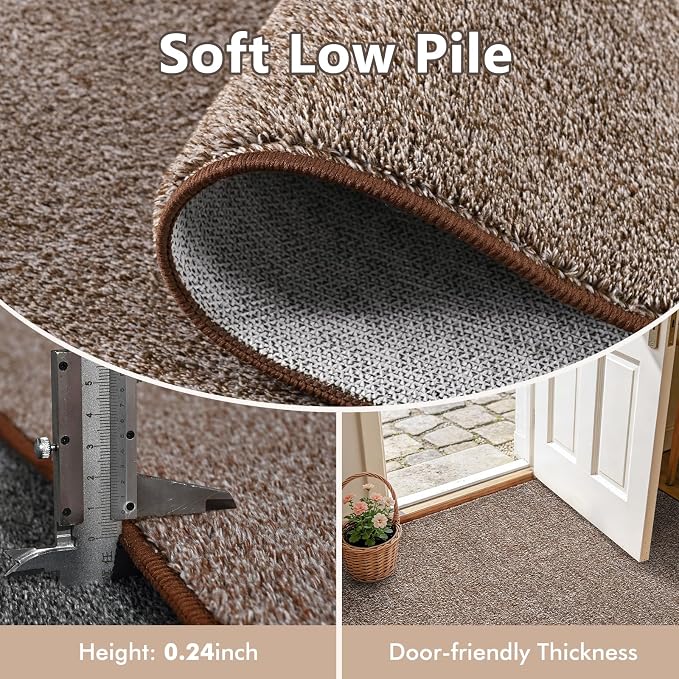 4x6 Coffee/White Area Rug Washable Non-Slip Soft - Image 5