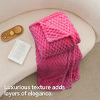 BEDELITE Hot Pink Twin Blanket for Couch, Soft Cozy Gifts for Women, 60*80 | 3D - Image 7