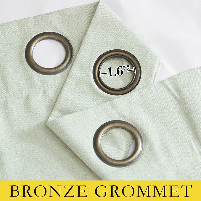 NICETOWN Sage Green Kitchen Linen Completely Shaded Draperies, 2 Pieces - Image 6
