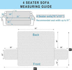 Reversible 4 Seater Sofa Cover 91" Large, Camel/Beige | Couch Cover Furniture - Image 7