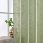 MIULEE Sage Green Linen Curtains 37x84 Inch Length - Image 5