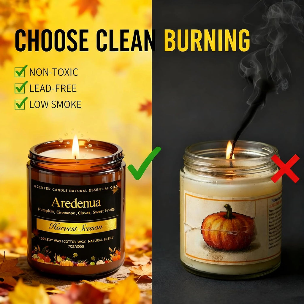 Harvest Season Candle - Fall Harvest Candle | Autumn Scented Candle - 7oz Soy Candles for Home Scented, Long Lasting Fall Scented Candle for Home, Cozy Seasonal Gift for Women Men