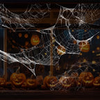 Halloween Window Clings for Glass Fall Static Cling Window Decals 1PCS Spider Web Autumn Reusable Window Stickers Home School Office Decorations