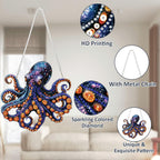 SENQAO Octopus Diamond Art Hanging Kit for Adult, Special Shaped Rhinestone, Double Sided DIY Acrylic Diamond Art Painting Window Pendants Home Garden Wall Hanging Kits Hanging Ornament