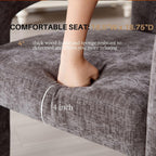 Charcoal Grey Chenille Dining Chairs Set of 2, Modern Barrel Dining Room Chairs Upholstered Accent Chair with Arms and Round Back for Living Room Kitchen Armchair No Assembly Needed
