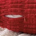 MIULEE Corduroy Decorative Throw Pillow Covers 16x16 Red Pack of 2 | Soft Boho - Image 3