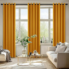 MIULEE Blackout Curtains for Bedroom 2 Panel 40x72 Inch Long Mustard Yellow | - Image 6