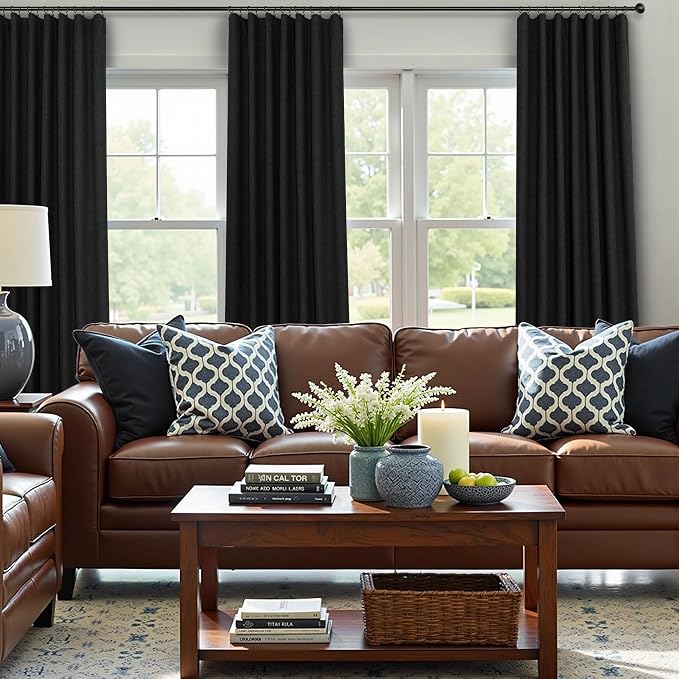 72 Inch Blackout Curtains for Living Room 2 Panel Burg Complete Black Out - Image 6