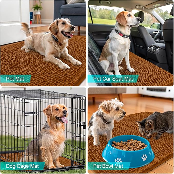 OLANLY Dog Door Mat for Muddy Paws 30x20, Super Absorbent Chenille Mud Mat | - Image 7