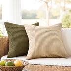 Topfinel Rust and Olive Green Velvet Throw Pillow Covers 24x24 Sofa Pillow - Image 2