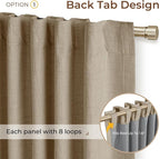 INOVADAY Extra Wide 100% Blackout Linen Curtains 102x108 Earthy Beige | Linen - Image 3